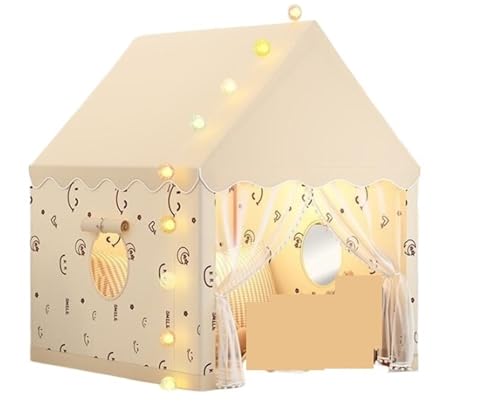 Spielzelte 120x105x128cm Kinder Spielen Zelt Indoor Outdoor Spielhaus Folding Decor(Beige only Tent) von FonHNDG