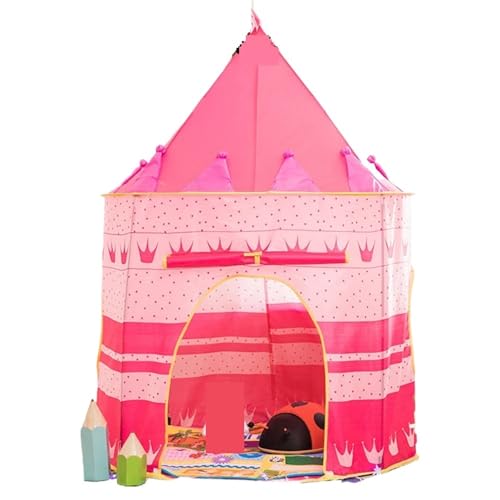 Spielzelte Kinder-Spielzelt for drinnen und draußen, tragbar, for Jungen Mädchen, einfach aufzubauendes Spielhaus(Pink) von FonHNDG