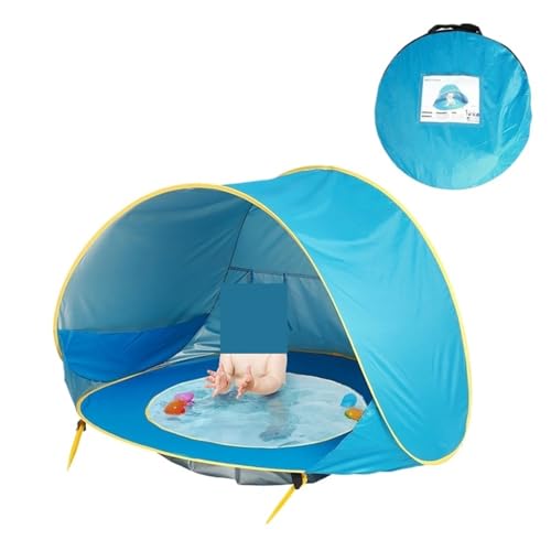 Spielzelte Kinder Strand Zelt Pool Spielen Haus Pop Up Tragbare wasserdichte Outdoor Spielzeug(Blue) von FonHNDG