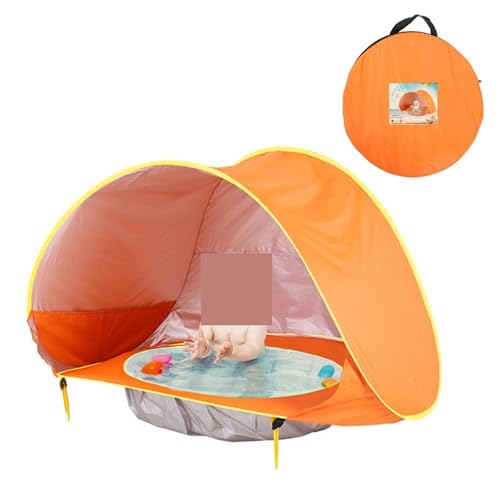 Spielzelte Kinder Strand Zelt Pool Spielen Haus Pop Up Tragbare wasserdichte Outdoor Spielzeug(Orange) von FonHNDG