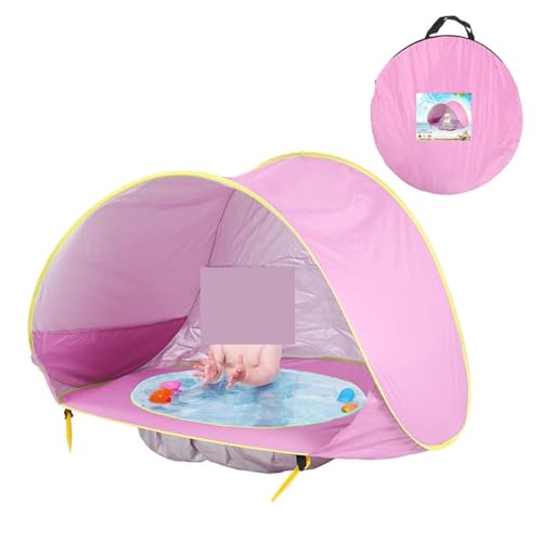 Spielzelte Kinder Strand Zelt Pool Spielen Haus Pop Up Tragbare wasserdichte Outdoor Spielzeug(Pink) von FonHNDG