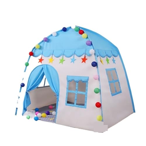 Spielzelte Kinderzelt Indoor Outdoor Spiele Garten Tipi Klappbare Cubby Spielzeug Zelte(Blue) von FonHNDG