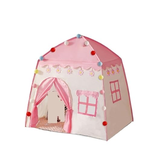 Spielzelte Kinderzelt Indoor Outdoor Spiele Garten Tipi Klappbare Cubby Spielzeug Zelte(Pink) von FonHNDG