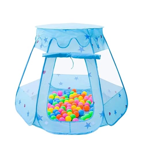 Spielzelte Kinderzelt Indoor Outdoor Spielzeug Kinderzimmer Dekoration Einfache Lagerung Tragbar Zusammenklappbar(Blue) von FonHNDG