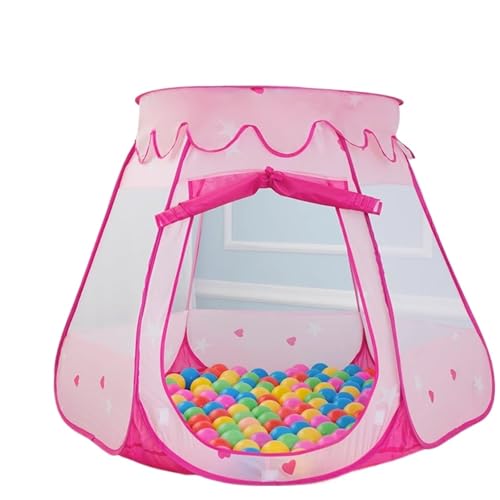 Spielzelte Kinderzelt Indoor Outdoor Spielzeug Kinderzimmer Dekoration Einfache Lagerung Tragbar Zusammenklappbar(Pink) von FonHNDG