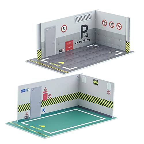 Fonowx 2 Stück Automodell Diorama Parkplatz Landschaft 1/24 DIY Modell von Fonowx