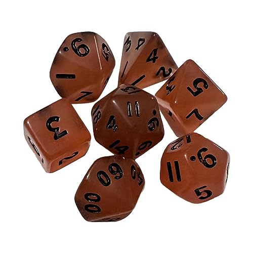 Fonowx 7-teiliges leuchtendes Würfelset, polyedrische Würfel, leuchtende Würfel für Tischspiele, Orange Fonowx 7-teiliges leuchtendes Würfelset, polyedrische Würfel, leuchtende Würfel für Tischspiele, Orange von Fonowx