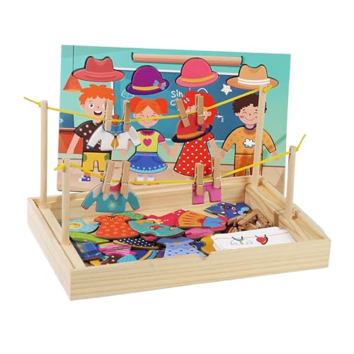 Fonowx Anzieh-Puzzles aus Holz, passendes Sortierspielzeug, Lernspiel für Kinder im Alter von 1–3 Jahren von Fonowx