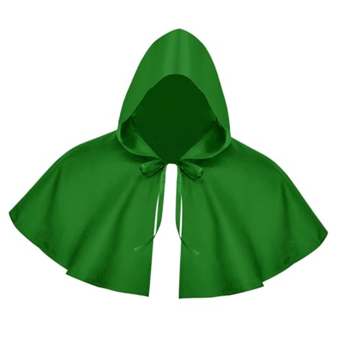 Fonowx Halloween-Umhang, Hexenumhang, Cosplay, kurzer Umhang, Outfit, sumhang mit Kapuze, Poncho, mittelalterlicher Kapuzenumhang, Hut zum, GRÜN Fonowx Halloween-Umhang, Hexenumhang, Cosplay, kurzer Umhang, Outfit, sumhang mit Kapuze, Poncho, mittelalterlicher Kapuzenumhang, Hut zum, GRÜN von Fonowx