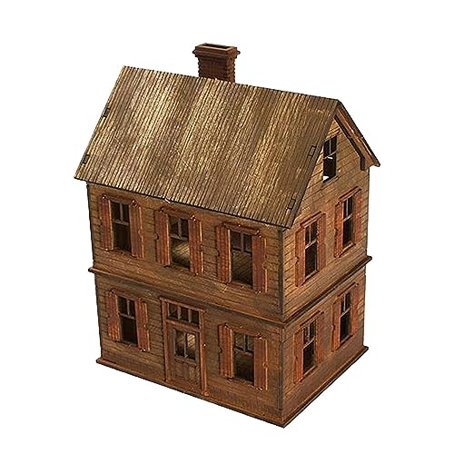 Fonowx Holzmodellbausätze, 1/72 3D Wooden Puzzle House Holzpuzzle, Miniatur Haus Kit, Wooden Building Models House, European Building Model Kits Landscape Building Materials für Erwachsene Kinder von Fonowx