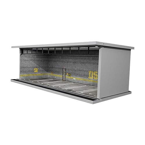 Fonowx Parkplatz-Modellauto im Maßstab 1:64 mit Licht, Druckguss-Auto-Garage-Vitrine, Garage-Vitrine, GRAU Fonowx Parkplatz-Modellauto im Maßstab 1:64 mit Licht, Druckguss-Auto-Garage-Vitrine, Garage-Vitrine, GRAU von Fonowx
