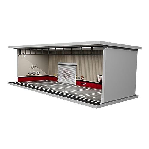 Fonowx Parkplatz-Modellauto im Maßstab 1:64 mit Licht, Druckguss-Auto-Garage-Vitrine, Garage-Vitrine, Modifikationsshop von Fonowx