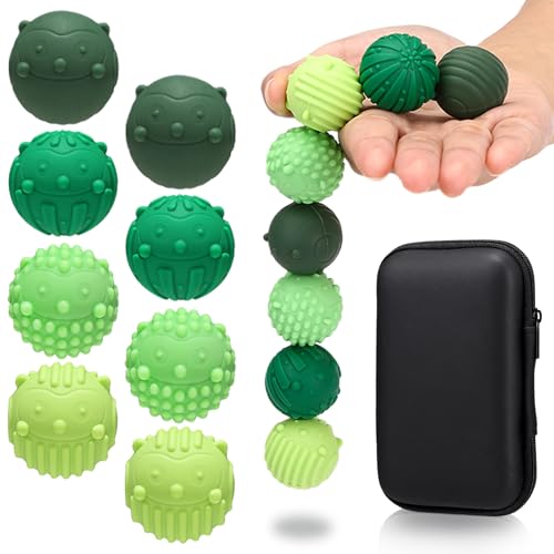 Fontien 8 Stück Magnetische Fidget Toys, Silikon Magnetkugeln Sensorik Spielzeug, Magnet Anti-Stress Bälle mit Silikonhülle für Erwachsene und Kinder- Grün von Fontien