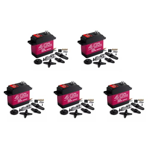 Foollusiie 5X Wasserdichtes Servo, 40 Kg, Digitales Servo mit Drehmoment und Metallgetriebe für 1:8/1:10/1:12 RC-Autoroboter, 180° Foollusiie 5X Wasserdichtes Servo, 40 Kg, Digitales Servo mit Drehmoment und Metallgetriebe für 1:8/1:10/1:12 RC-Autoroboter, 180° von Foollusiie