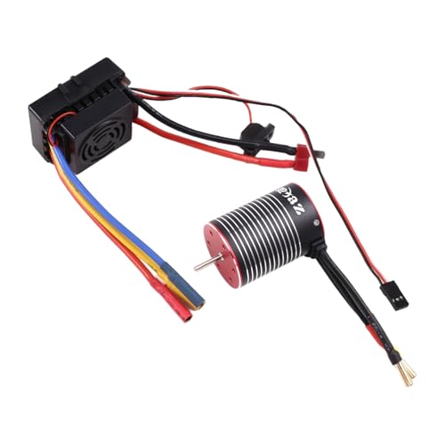 Foollusiie Wasserdichter Bürstenloser 3650-Motor mit 60-A-Regler-Kombination für 1/10 RC-Auto-/-Teile 3600 KV von Foollusiie