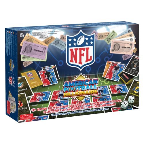 NFL-Brettspiel von Football Billionaire Brettspiele | Familien-Brettspiele für Kinder und Erwachsene | Alter 6+ | EIN Handels- und Familienstrategie-Brettspiel für 2-6 Spieler von Football Billionaire