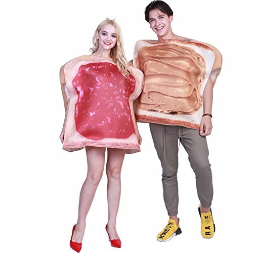 2 Pcs Lustige Marmelade Brot Kostüm Erwachsene Paar Food Cosplay Outfits Karneval Halloween Ostern Kostüm Für Frauen Männer Männer von Fopytu