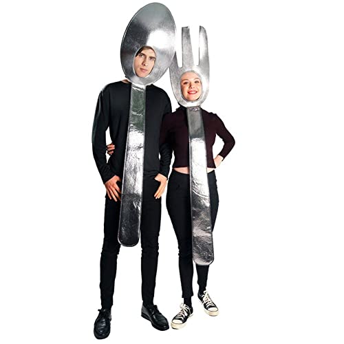 Halloween Paarkostüme - Löffel Und Fork Cosplay Kostüm Halloween Anziehen Lustige Kostüme Für Erwachsene Männer Frauen von Fopytu