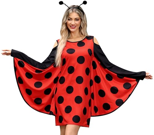 For G and PL Karneval Damen Biene Kostüm Cosplay Langarm Kleid Kalte Schulter Party Minikleid Rot Schwarz XXL For G and PL Karneval Damen Biene Kostüm Cosplay Langarm Kleid Kalte Schulter Party Minikleid Rot Schwarz XXL von For G and PL