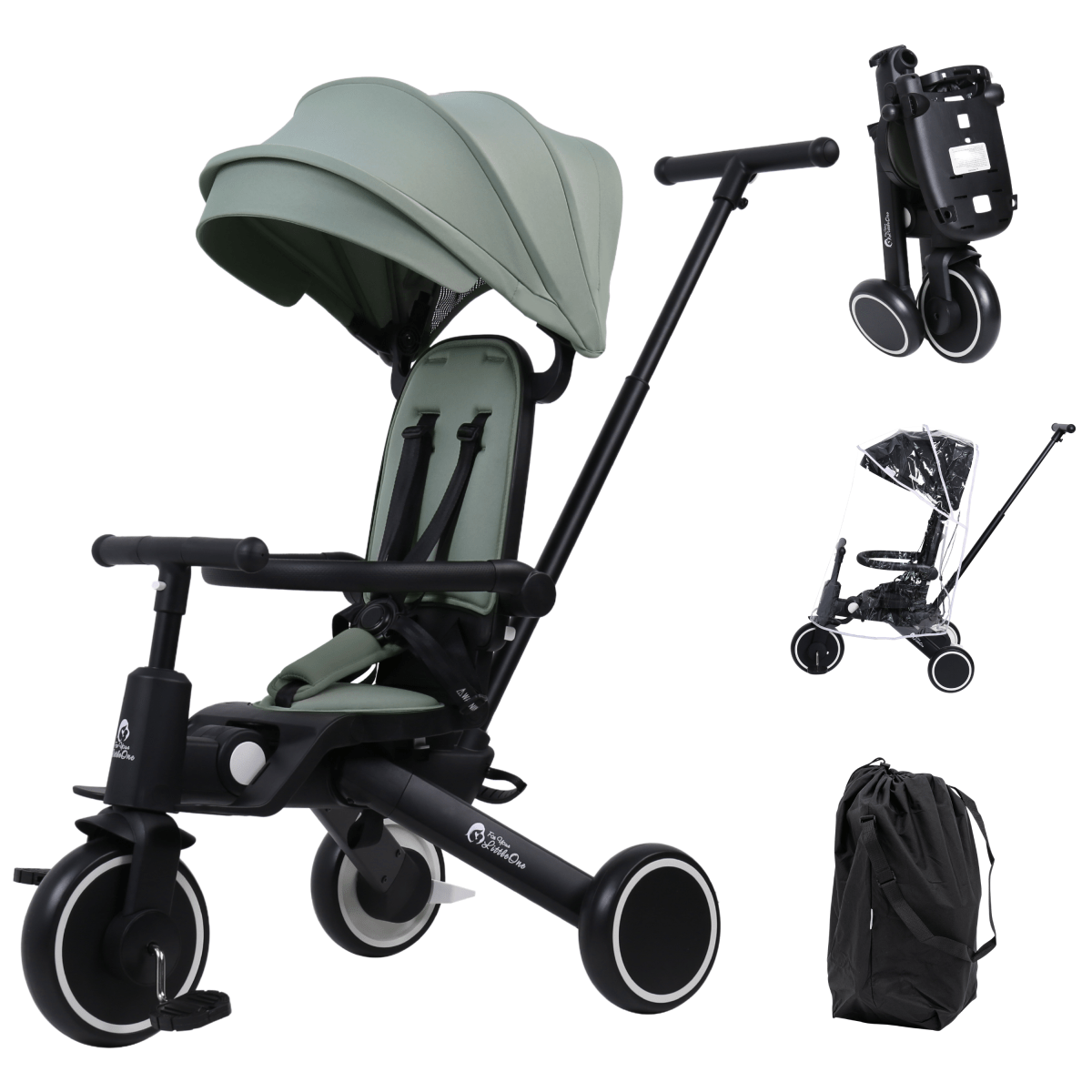 Foryourlittleone Xplor Plus 6 in 1 Faltbares Dreirad - Grün (10 Monate - 5 Jahre) von For Your Little One