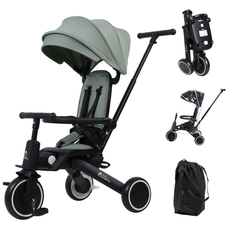 Foryourlittleone Xplor Plus 6 in 1 Faltbares Dreirad - Grün (10 Monate - 5 Jahre) von For Your Little One