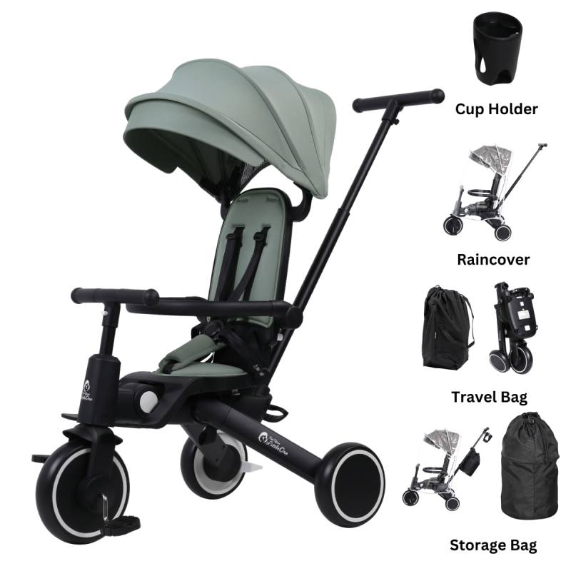 Foryourlittleone Xplor Ultimate 6 in 1 Faltbares Dreirad - Grün (10 Monate-5 Jahre) von For Your Little One