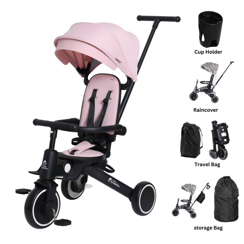 Foryourlittleone Xplor Ultimate 6 in 1 Faltbares Dreirad - Pastellrosa (10 Monate-5 Jahre) von For Your Little One