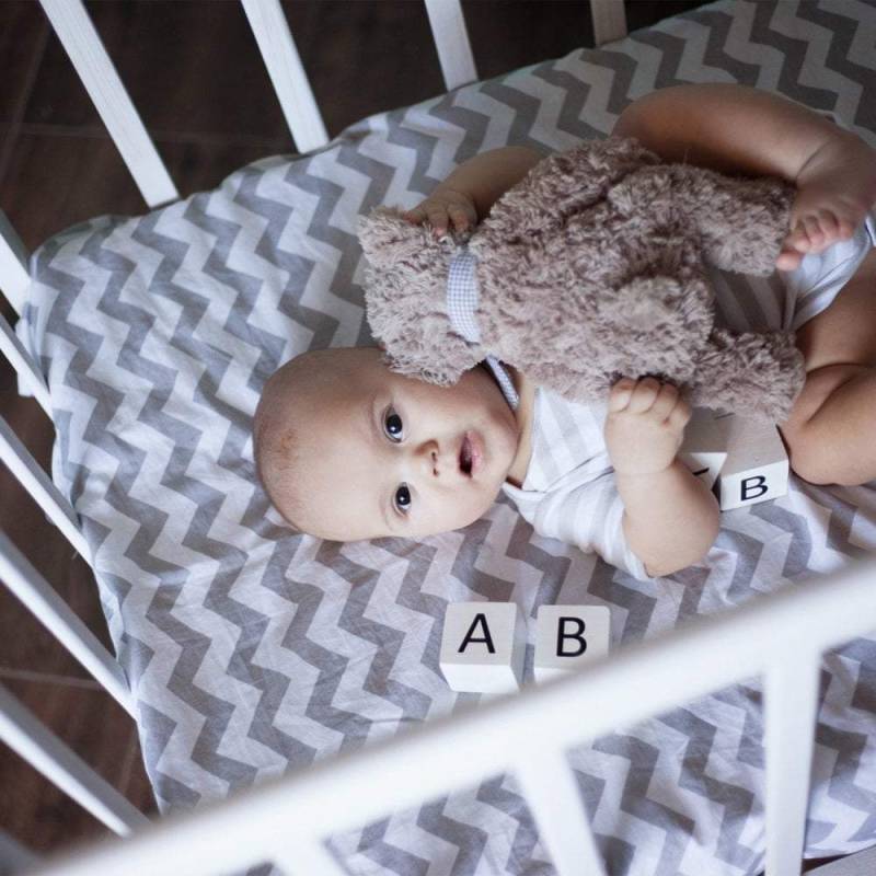 Reisebett-Spannbettlaken, 100 % Baumwolle, 95 x 65 cm von For Your Little One