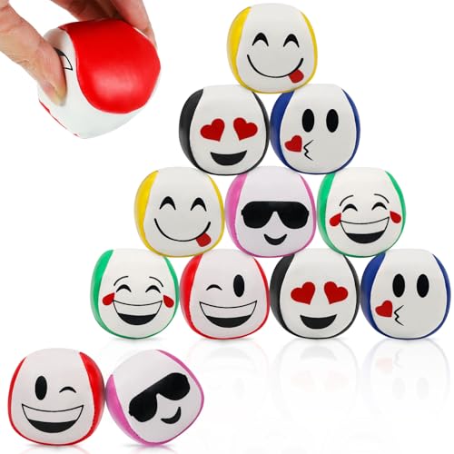 Forbabe 12 Stück Jonglierbälle für Anfänger 5cm Juggling Balls for Beginners Pädagogische Jonglierball Set für Drinnen und Draußen Jonglierbälle Dosenwerfen von Forbabe