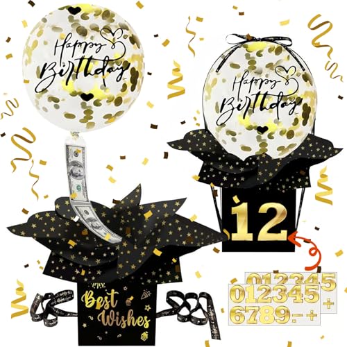 Forbabe Geldgeschenke Geburtstag DIY Überraschungsbox Geldgeschenke Verpackung Luftballon Pull Up Geburtstag Geldgeschenk Surprise Box Pull Geld Ballon Box für Geldgeschenke Schwarz Forbabe Geldgeschenke Geburtstag DIY Überraschungsbox Geldgeschenke Verpackung Luftballon Pull Up Geburtstag Geldgeschenk Surprise Box Pull Geld Ballon Box für Geldgeschenke Schwarz von Forbabe