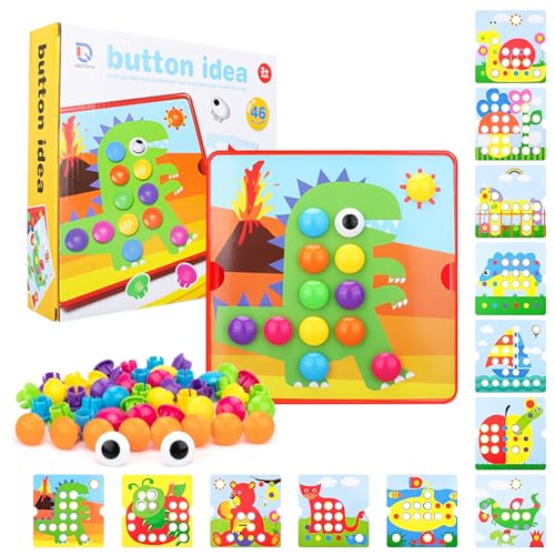 Forbabe Mosaik Steckspiel für Kinder, Kinderspiele Lernspielzeug ab 2 3 4 Jahre Motorikspielzeug, Montessori Spielzeug Lernspiele Geschenk Jungen Mädchen (A) von Forbabe