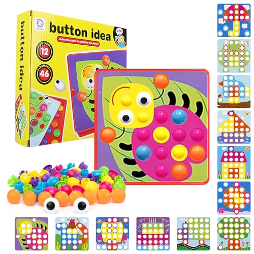 Forbabe Mosaik Steckspiel für Kinder, Kinderspiele Lernspielzeug ab 2 3 4 Jahre Motorikspielzeug, Montessori Spielzeug Lernspiele Geschenk Jungen Mädchen (B) von Forbabe