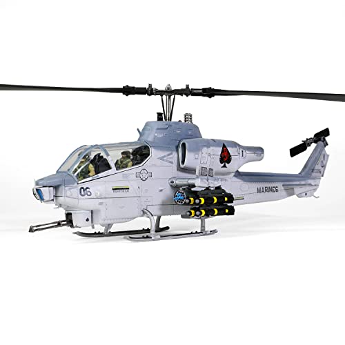 Forces of Valor Waltersons FOV-820004A-1 1:48 Bell Textron lizenzierter AH-1W Cobra Hubschrauber mit NTS Exhaust Army Super Diecast Military Collectible, US Navy Blue, Einheitsgröße von Forces of Valor Waltersons
