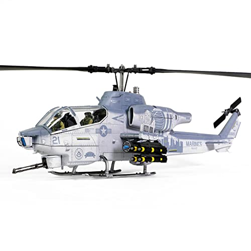 Forces of Valor Waltersons FOV-820004A-2 1:48 Maßstab US Army Bell Textron Lizenziert AH-1W Super Cobra Hubschrauber mit NTS Auspuff Diecast Military Collectible, US Navy Blue, Einheitsgröße von Forces of Valor Waltersons