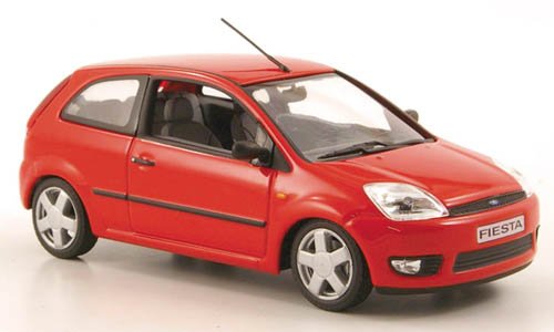 Ford Fiesta, rot, 3-Türer, 2002, Modellauto, Minichamps 1:43 von Ford