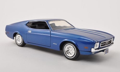 Ford Mustang Sportsroof, met.-blau , 1971, Modellauto, Fertigmodell, Motormax 1:24 von Ford