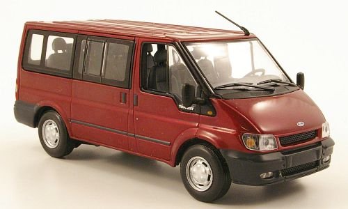Ford Transit Bus Tourneo, met.-dkl.-rot, 2000, Modellauto, Fertigmodell, Minichamps 1:43 von Ford