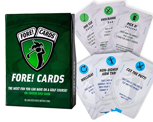 Fore Cards On Course Golfspiel - Interaktives Golfkartenspiel für Spaß, Strategie & Wettbewerb - Mix Klassische & Einzigartige Formate - Fore Cards Golfspiele und ein Geschenk für Golfer aller Niveaus Fore Cards On Course Golfspiel - Interaktives Golfkartenspiel für Spaß, Strategie & Wettbewerb - Mix Klassische & Einzigartige Formate - Fore Cards Golfspiele und ein Geschenk für Golfer aller Niveaus von Fore! Cards