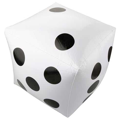 Forevat 2 Stück Aufblasbare Würfel, 30 cm Schaumstoffwürfel, Jumbo-Würfelballons, Aufblasbares Spielzeug, für Rasenspiele, Poolparty, Indoor- und Outdoor-Breitwild, Ludo, Weiße von Forevat