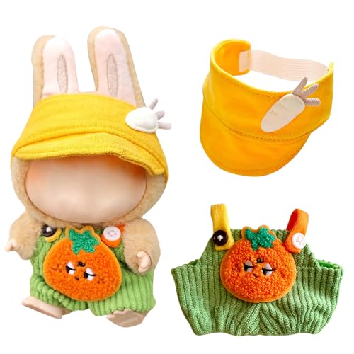 17cm Plüsch Puppenkleidung, Kleidung für Labubu Puppe, Niedliche Mini Plüsch Puppen Kleidung Outfit, für 17cm Labubu Puppen, für Sammler und Kinder Overall (C) von Foreverup