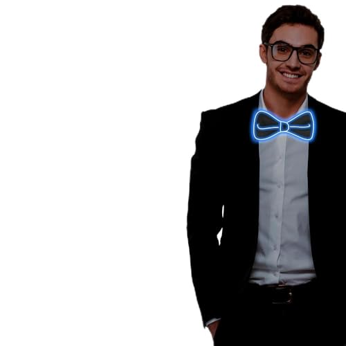 2 Stück Led Fliege Herren, Einstellbare leuchtende Fliege, Neuheit LED Leuchtende Fliege, LED Leuchtend Fliegen Krawatte mit 3 Blitzmodi, Neon Party Outfit Fasching Karneval Halloween von Foreverup