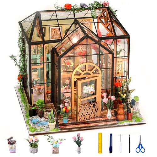 DIY Miniatur Haus Puppenhaus Gewächshaus mit Licht von Foreverup