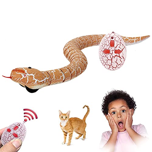 Foreverup Ferngesteuertes Schlangenspielzeug für Kinder, RC Ferngesteuert Kobra Schlange, mit Fernbedienung, USB-Aufladung, Einziehbare Zunge und Schwingender Schwanz, für Kinder, Haustier von Foreverup