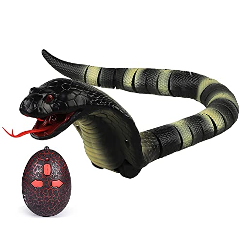 Foreverup Ferngesteuertes Schlangenspielzeug für Kinder, RC Ferngesteuert Kobra Schlange, mit Fernbedienung, USB-Aufladung, Einziehbare Zunge und Schwingender Schwanz, für Kinder, Haustier, Party Foreverup Ferngesteuertes Schlangenspielzeug für Kinder, RC Ferngesteuert Kobra Schlange, mit Fernbedienung, USB-Aufladung, Einziehbare Zunge und Schwingender Schwanz, für Kinder, Haustier, Party von Foreverup