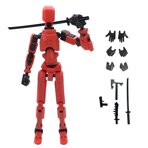 T13 Action Figure mit 3D Printed Multi-Jointed Movable, Lucky 13 Roboter-Actionfigur, Zusammengebautes Spielzeug, Desktop-Dekorationen für Geburtstagsgeschenk Valentinstag (Style 1) von Forfamy