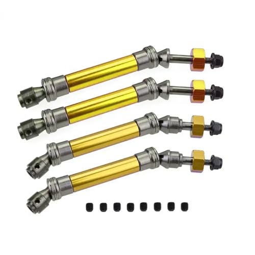 1/10 4x4 VXL 2WD 6851R 6851X 6852R 6852X Stahl vordere Heckwelle Baugruppe Hochleistungskompatibel mit 1 10 -Skala -RC -Fahrzeugen(Gold 2front 2rear) von ForgeCore
