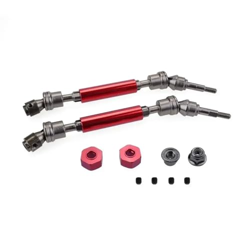 1/10 4x4 VXL 2WD 6851R 6851X 6852R 6852X Stahl vordere Heckwelle Baugruppe Hochleistungskompatibel mit 1 10 -Skala -RC -Fahrzeugen(Red 2front) von ForgeCore