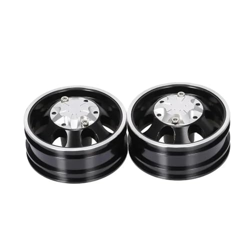 2pcs 1/14 Skala RC -Autoanhänger -Wheel -Wheel -Hubs 7 Speichen Metall Felgen Vordere Hinterachet Teile, die mit RC -Crawler -Anhängern kompatibel sind(Frone Hub Black) von ForgeCore
