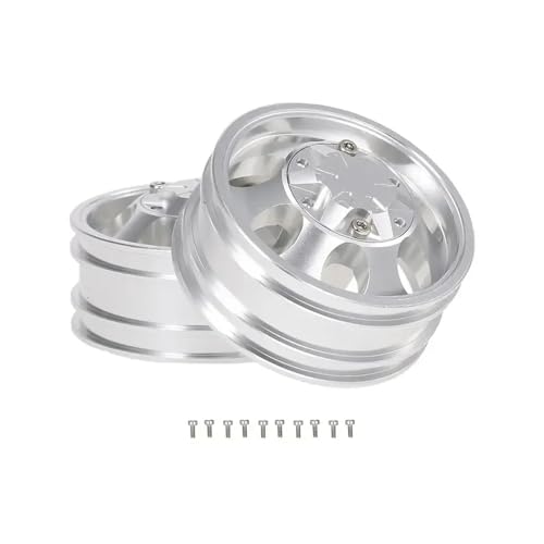 2pcs 1/14 Skala RC -Autoanhänger -Wheel -Wheel -Hubs 7 Speichen Metall Felgen Vordere Hinterachet Teile, die mit RC -Crawler -Anhängern kompatibel sind(Frone Hub Silver) von ForgeCore