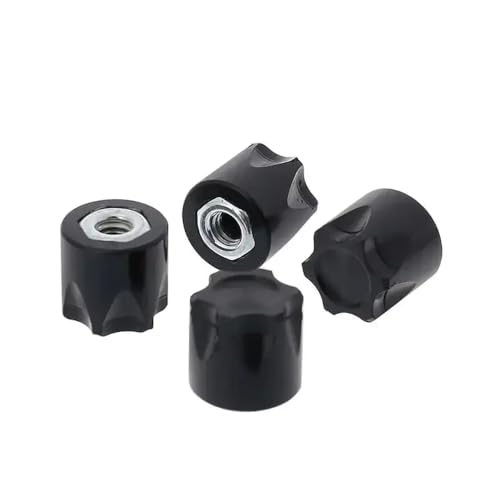 4PCS M4 NUT Aluminium Rad Rim Center Cap für 1 10 Scale RC Crawler Car kompatibel mit 90046(Black) von ForgeCore